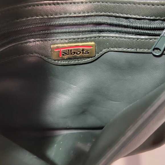 Vintage Talbots Dark Forest Green Cross-body Leather Purse - Picture 5 of 14